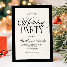 Vintage Old Money Black Beige Holiday Party