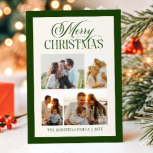 Vintage Old Money Custom Picture Merry Christmas Holiday Card