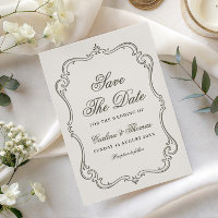 Vintage old money palace Save the date invitation