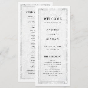 Vintage Old Money White Lace Wedding Programme