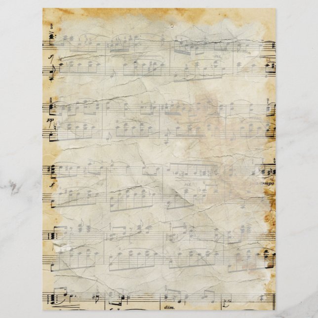 Vintage Old Music  Parchment Letterhead (Front)