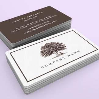 Vintage Old Oak Tree W/a Dog Elegant Business Card