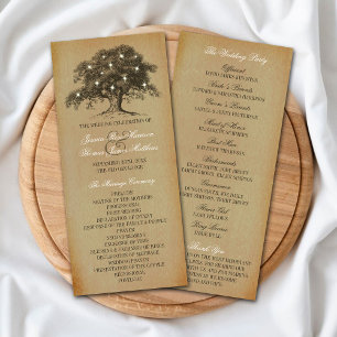 Vintage Old Oak Tree Wedding Collection - Program Programme