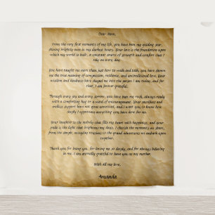 Vintage Old Paper Custom Letter for Mum Tapestry