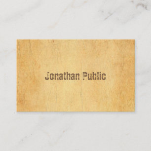 Vintage Old Paper Distressed Script Professional Business Card