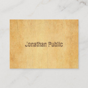 Vintage Old Paper Distressed Script Professional Business Card