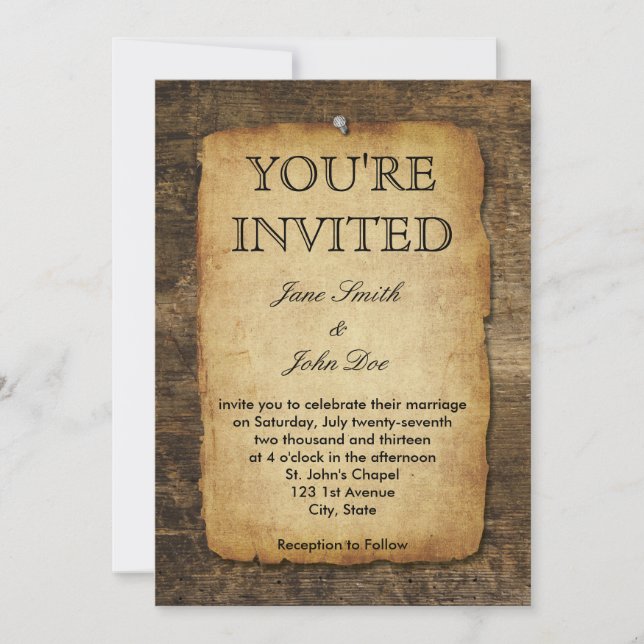 Vintage Old Paper Invitation (Front)