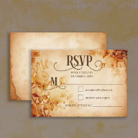 Vintage Old Parchment with Rose Wedding