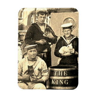 Vintage Old Photo 3 Sailors Holding Cats  Magnet