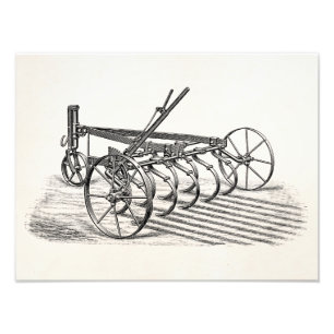 Vintage Old Ploughs Farm Equipment Agriculture Photo Print