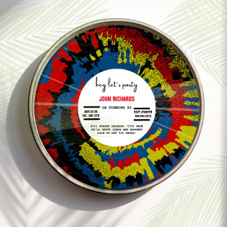 Vintage  old Record Birthday invitation