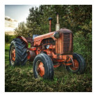 Vintage old red tractor