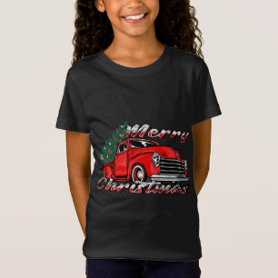 Vintage Old Red Truck Tree Merry Xmas - Red Truck T-Shirt