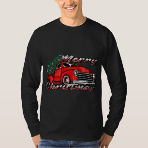 Vintage Old Red Truck Tree Merry Xmas - Red Truck  T-Shirt