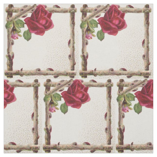 Vintage old rose rustic Victorian Antique Classic Fabric (Swatch)