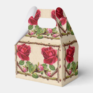 Vintage old rose rustic Victorian Antique Classic Favour Box