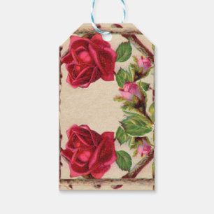 Vintage old rose rustic Victorian Antique Classic Gift Tags