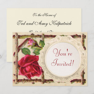 Vintage old rose rustic Victorian Antique Classic Invitation