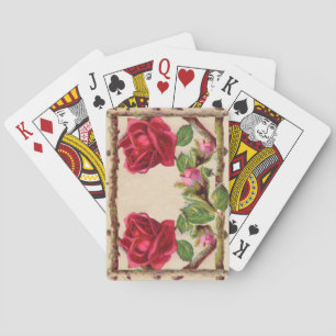 Vintage old rose rustic Victorian Antique Classic Playing Cards