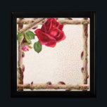 Vintage old rose rustic Victorian Antique Gift Box<br><div class="desc">A nature inspired rustic antique rose and twig nature design. This is perfect for wedding invitations and programs,  customisable for your own wedding's details. Part of our rustic nature collection.</div>