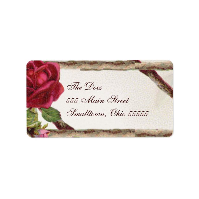 Vintage old rose rustic Victorian Antique Label (Front)