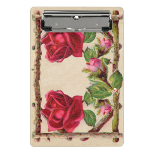 Vintage old rose rustic Victorian Antique Mini Clipboard