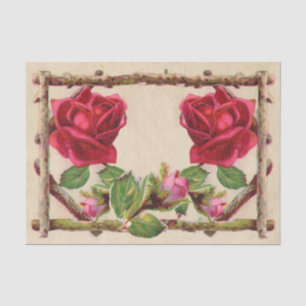 Vintage old rose rustic Victorian Antique Tissue Paper