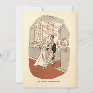 Vintage Old Rustic Funny Couple Chic Retro Wedding Invitation