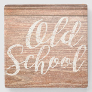 Vintage Old School Desk Top Stone Coaster