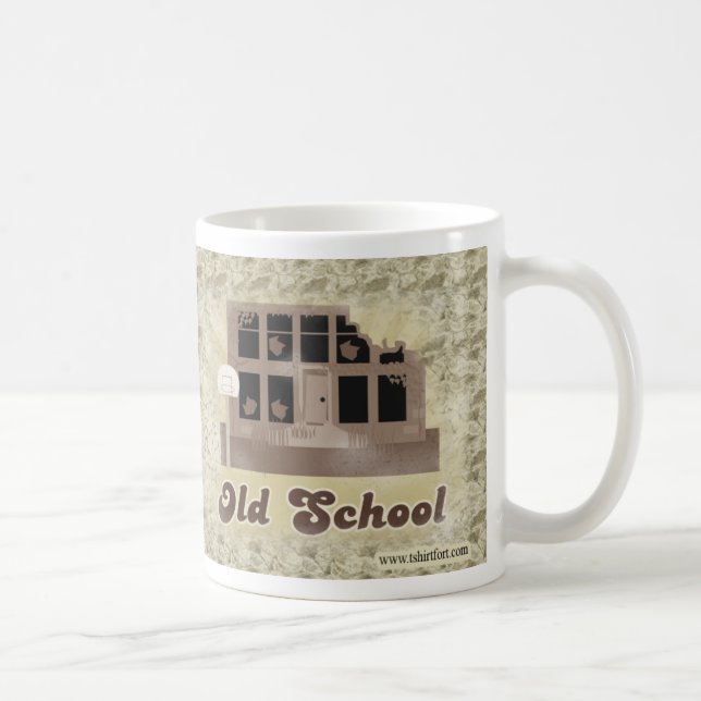 Vintage Old School Funny Illustrated Slogan Coffee Mug (Right)