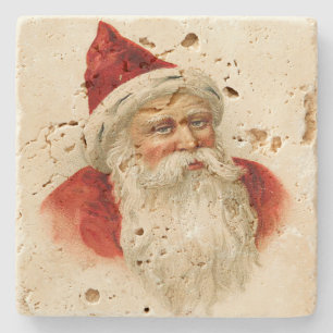 Vintage Old Time Santa Christmas Stone Coaster