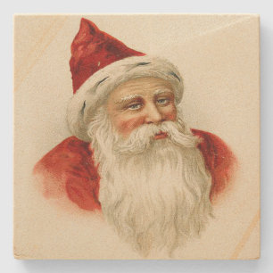 Vintage Old Time Santa Christmas Stone Coaster