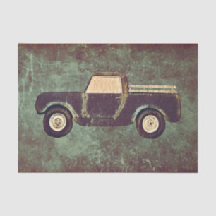 Vintage Old Truck Rustic Teal Texture Decoupage Tissue Paper