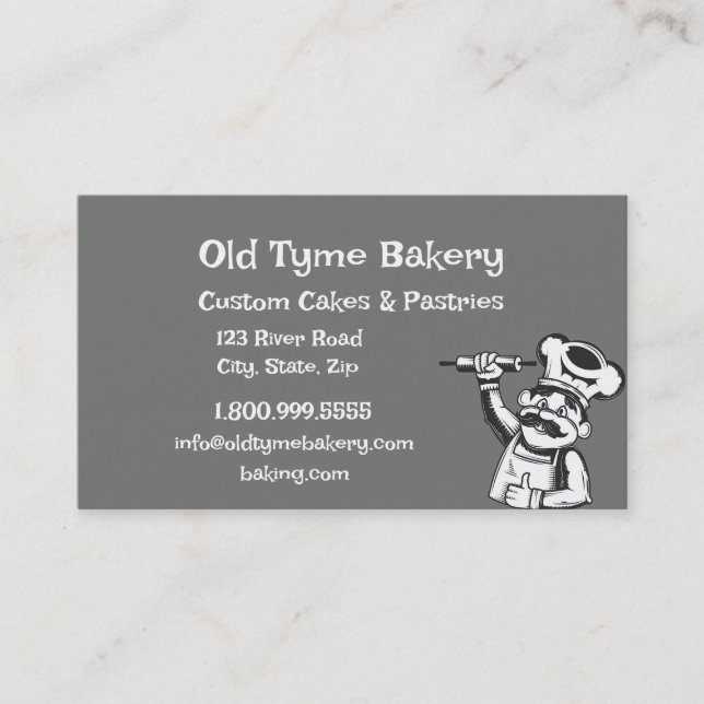 Vintage Old Tyme Bakery Baking Logo Business Card (Front)