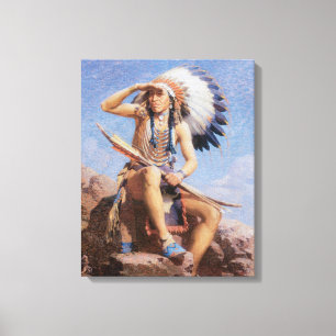 Vintage Old West The Scout 1922 Wrapped Canvas Art
