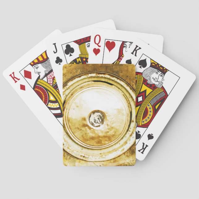 Vintage Old Wheel Of Classic Car Playing Cards (Back)