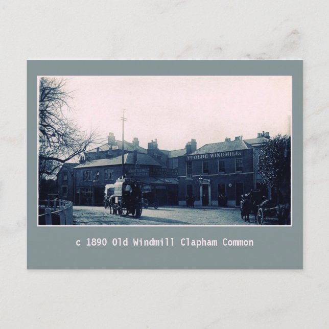 vintage Old Windmill pub Clapham Common Postcard (Front)