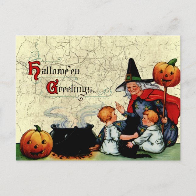 Vintage Old Witch Postcard (Front)