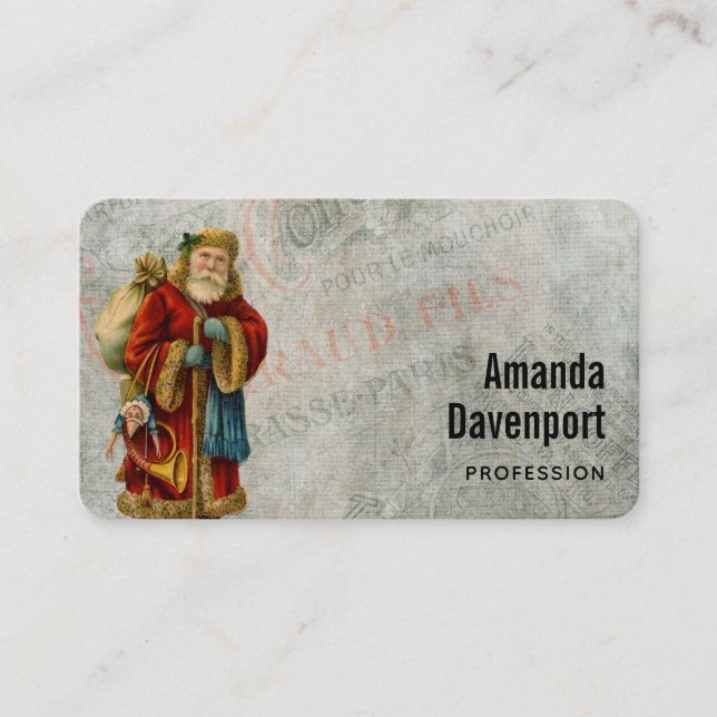 Vintage Old World Christmas Santa Business Card (Front)