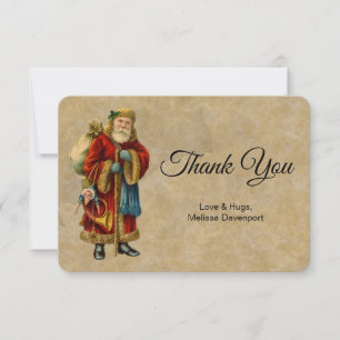 Vintage Old World Christmas Santa Claus Thank You Card