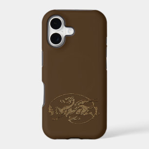 Vintage Old World Dragon on Deep Brown