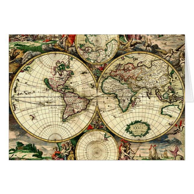 Vintage Old World Map (Front Horizontal)