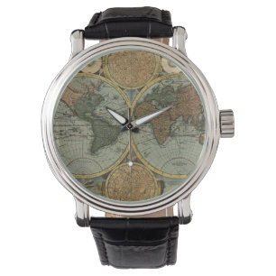 Vintage Old World Map History-lover Watch
