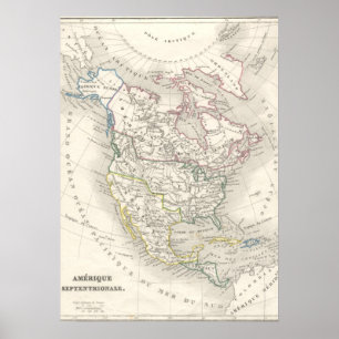 Vintage old world map maps The Americas Poster
