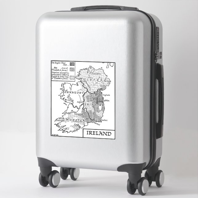 vintage Old World Map Of Ireland art  (Suitcase)
