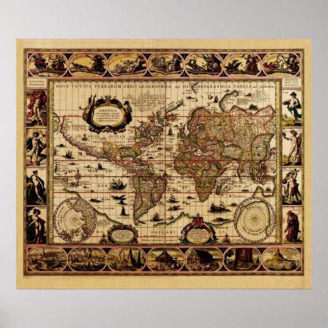 Vintage Old World Map Poster (Front)