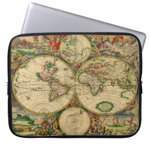 Vintage old world Maps Antique maps Laptop Sleeve