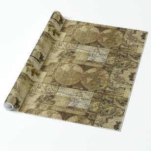 Vintage old world Maps Antique maps Wrapping Paper