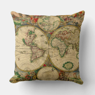 Vintage Old World Maps Cushion