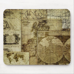 Vintage old world Maps Mouse Pad